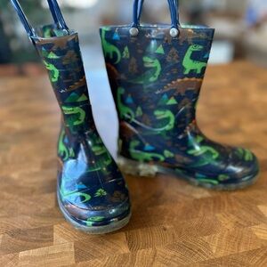 Western Chief Green Dinosaur Print Rain Boots